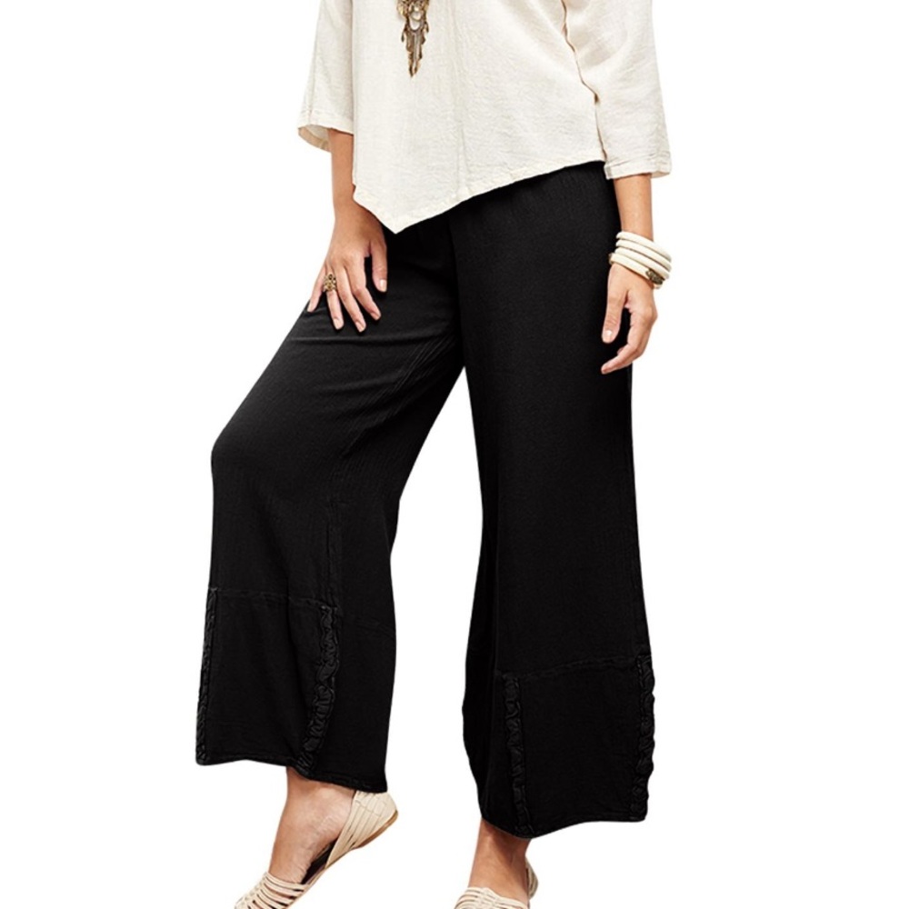 Oh My Gauze Honey Pant Cotton Lagenlook Flared Bottom